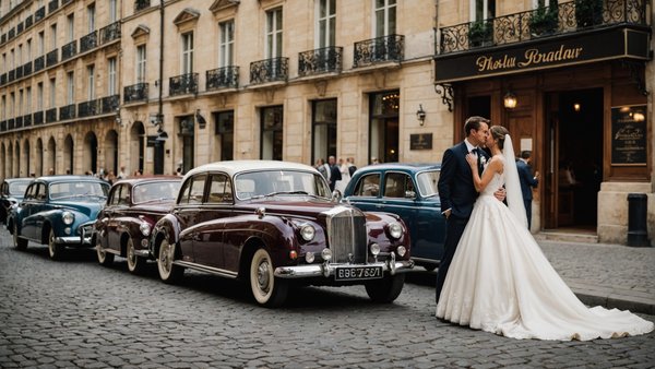 Découvrir bordeaux lors de votre mariage en voiture vintage
